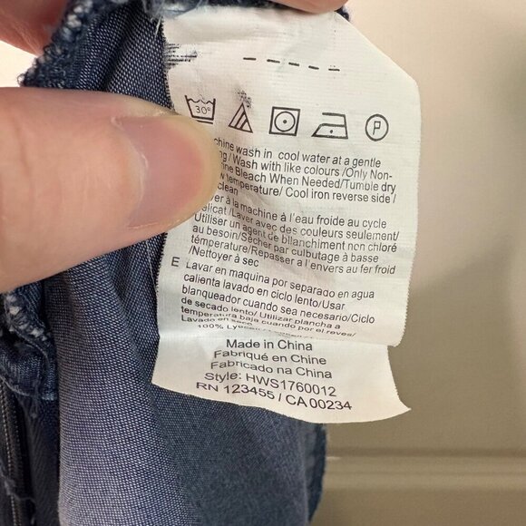 H By Halston Women's Lyocell Wide Leg Chambray Blue Pants Size 14 - Picture 10 of 11